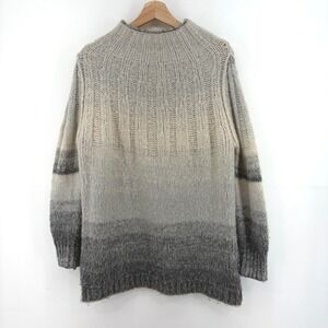 Anthropologie Perri Ombre Alpaca Wool Blend Fuzzy Knit Mock Oversized Sweater XS